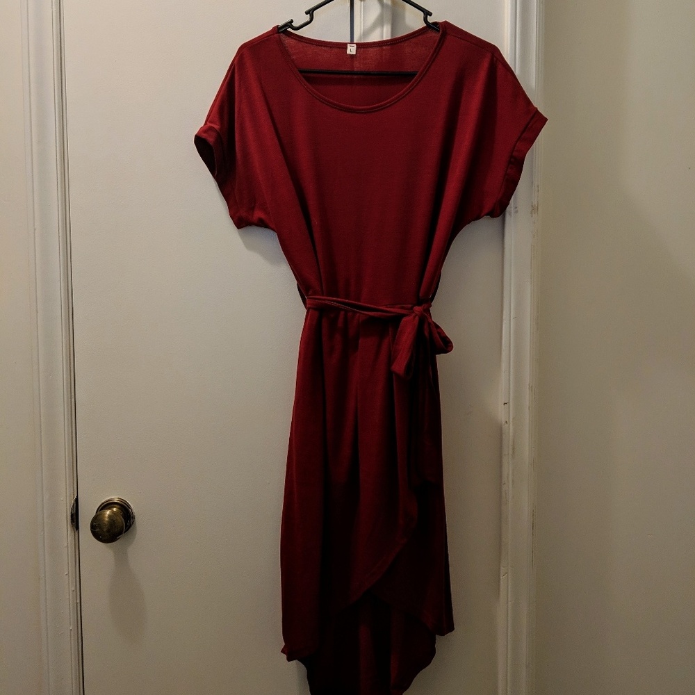 Tie waist high low dress